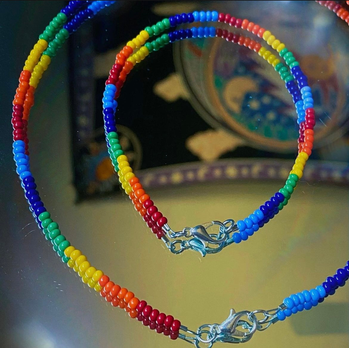 Rainbow Necklace & Anklet Set