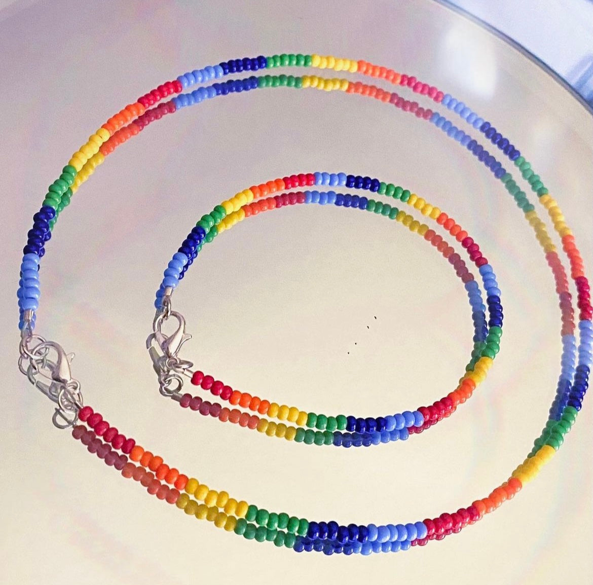 Rainbow Necklace & Anklet Set